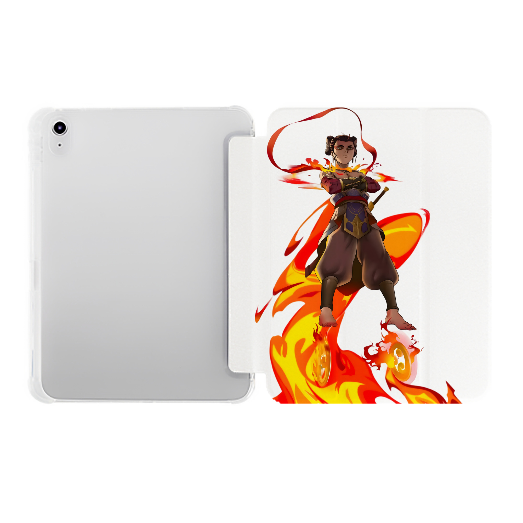 （画像用） Ne Zha 2 ナタ 魔童の大暴れ IPad ケース ペン収納付き 三つ折りスタンド PUレザー×シリコン 対応機種9.5/10.5/10.9インチ